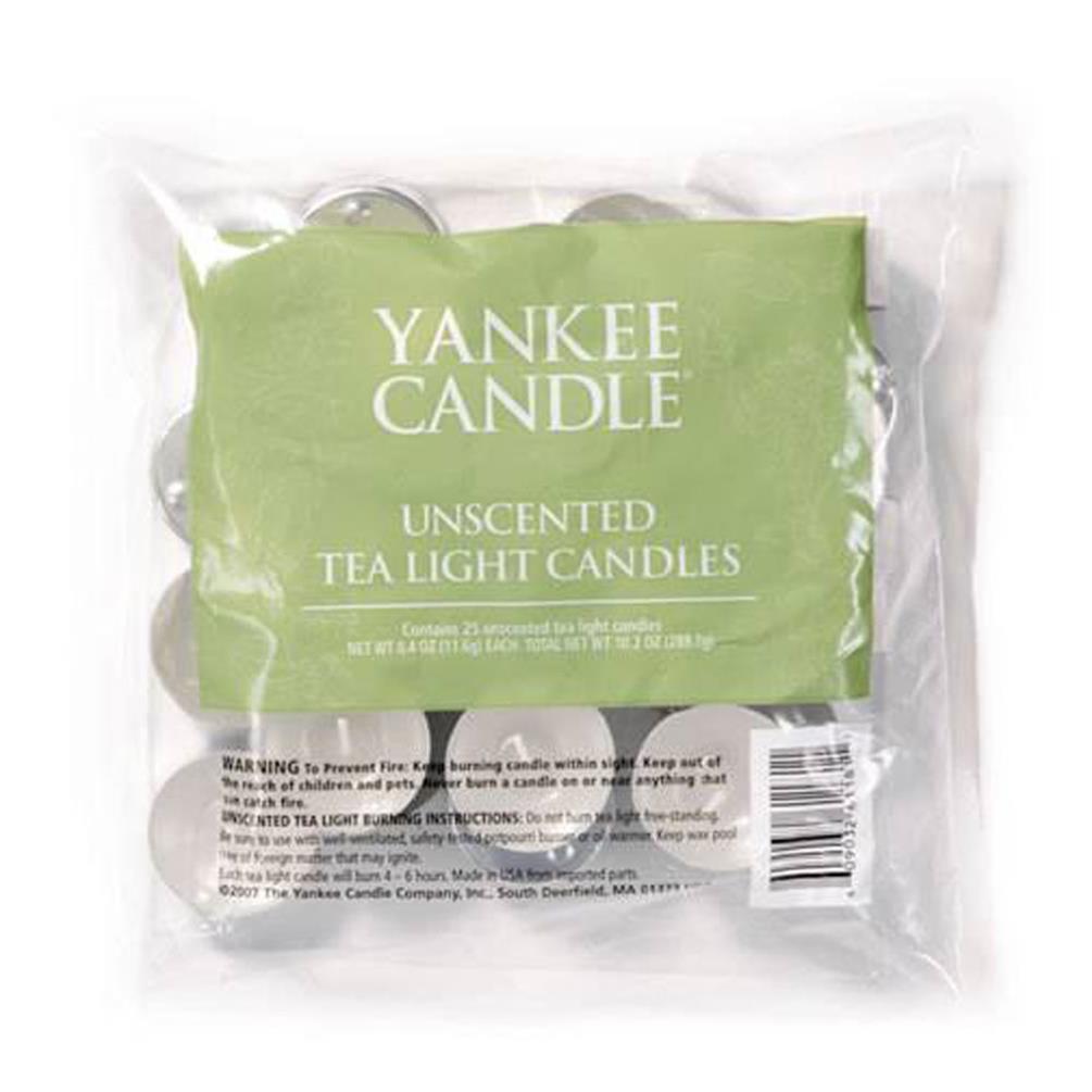Yankee Candle Unscented Tea Light Candles (Pack of 25) £5.39